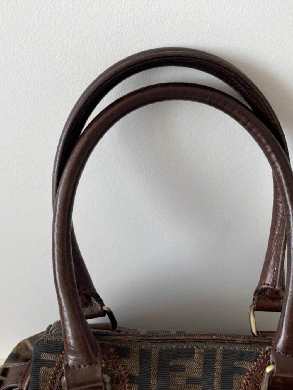 FENDI Zucca Du Jour Leather Trim Handle Canvas Tote w/Card & Dust Bag & Box - Picture 9 of 16